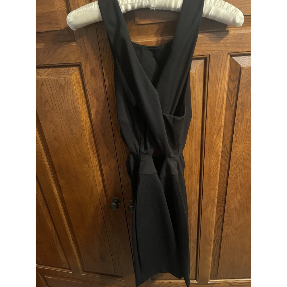 Revolve NBD Naven Little Black Dress Medium V-Neck Cut Out Twist Open‎ Back